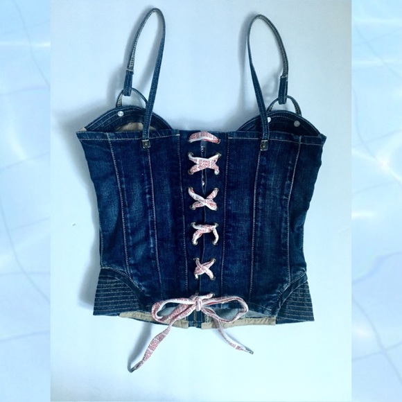 SOLD! Guess denim corset - Picture 1 of 4
